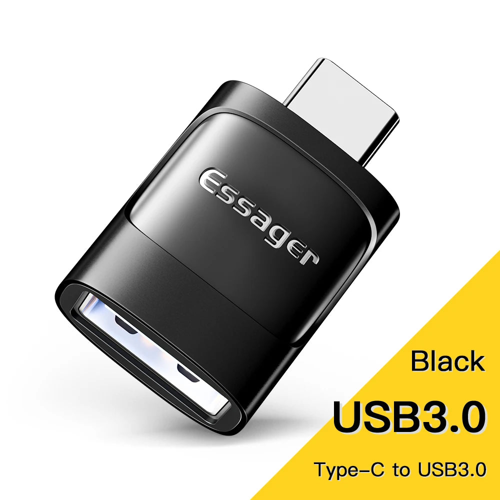 Essager USB 3.0 To Type C OTG Adapter USB A Type C Male To Micro Type C USB A Female Converter For Macbook Laptops Card Read…