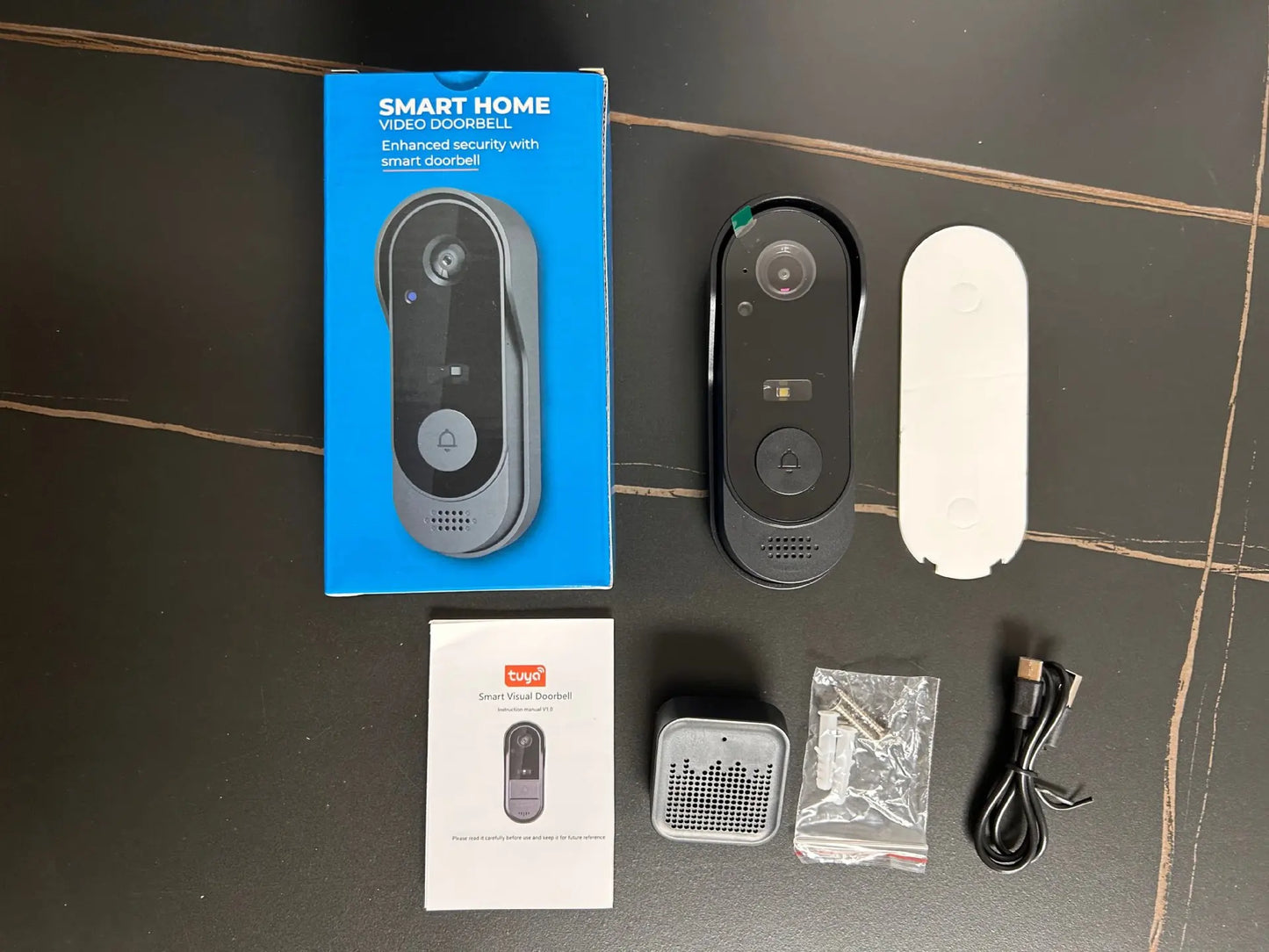 Tuya WiFi Smart Video Doorbell 1080P HD Outdoor Peephole Camera with Two-Way Audio Intercom Waterproof Home Security Door Ey…