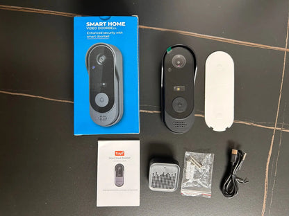Tuya WiFi Smart Video Doorbell 1080P HD Outdoor Peephole Camera with Two-Way Audio Intercom Waterproof Home Security Door Ey…