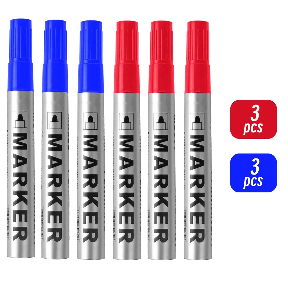 Permanent Paint Marker Pen Waterproof Black Pen for Tyre Oily Markers Quick Drying Signature Pen Stationery Supplies - image…