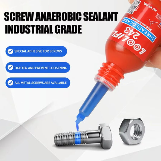 LOOLIFL Blue Thread Locker 243 Nuts-Bolts Locker, Screw Adhesive Lock Tight Seal Fasteners Anaerobic Curing Metal Glue,Rustp…