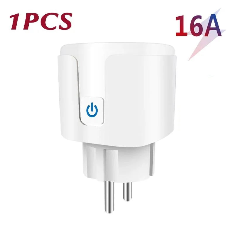 WiFi Smart Plug 16A/20A EU Smart Socket With Power Monitoring Timing Function Works with Tuya Smart Life App Voice Control -…