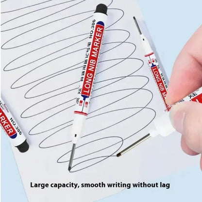 4/12 Pcs Waterproof Long Head Markers Deep Hole Marker Pen for Metal Carpenter Red/Black/Blue/Green Ink Woodworking Tools Ma…