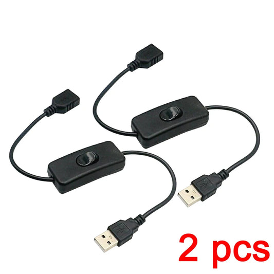 2 PCS USB Cable With Switch ON/OFF Cable Extension Toggle for USB Lamp USB Fan Power Supply Line Durable Adapter USB Headset…