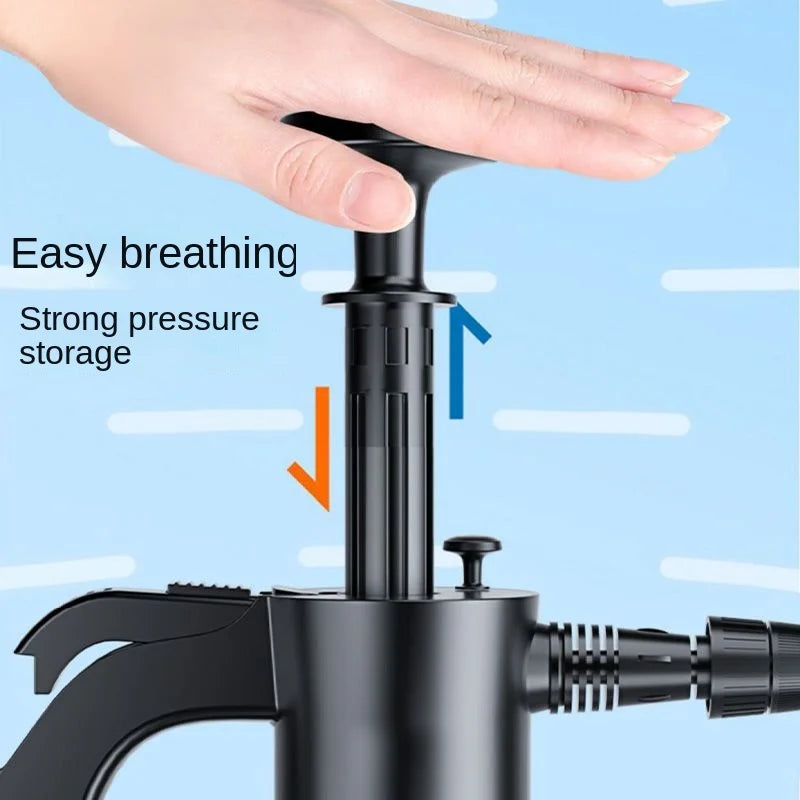 2L Hand Pump Foam Sprayer with 3 Types of Nozzle Hand Pneumatic Foam Cannon Snow Foam Car Wash Spray Bottle Car Window Clean…