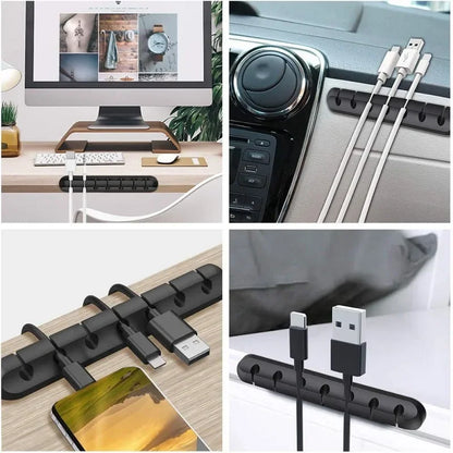 Silicone USB Cable Organizer USB Charging Cable Winder Desktop Tidy Management Clips Cable Holder For Mouse earphone Accesso…