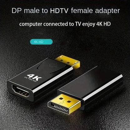 4K 30Hz/60Hz DP DisplayPort to HDMI-compatible Adapter Converter Display Port DP to HDTV Adapter Video Audio Laptop PC Lapto…