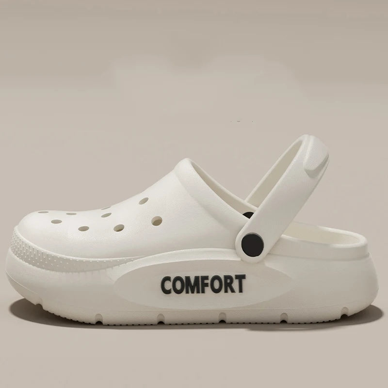 Women's Men's Slippers Summer Anti-Slip Couple Hollow Covered Toe Indoor Outdoor Casual Thick Bottom Sandals for Home Adults…