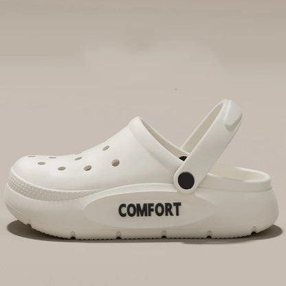 Women's Men's Slippers Summer Anti-Slip Couple Hollow Covered Toe Indoor Outdoor Casual Thick Bottom Sandals for Home Adults…