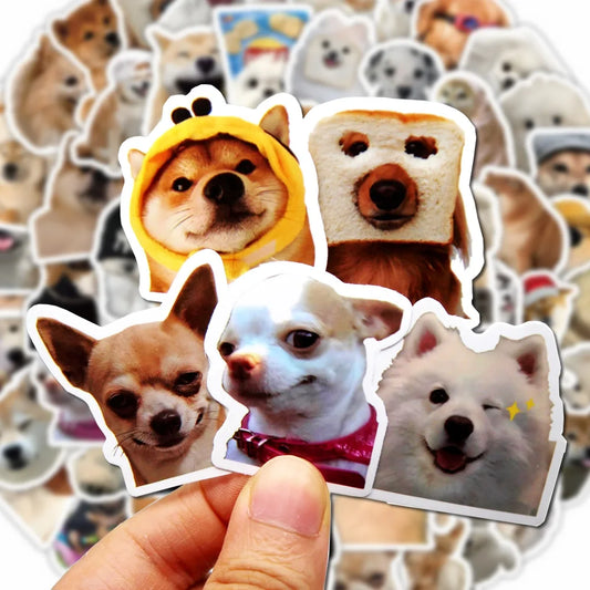 10/50/100pcs Funny Dog Stickers Cartoon Cute Decals Toy Stationery Guitar Phone Bicycle Laptop Luggage Car Graffiti Kids Sti…