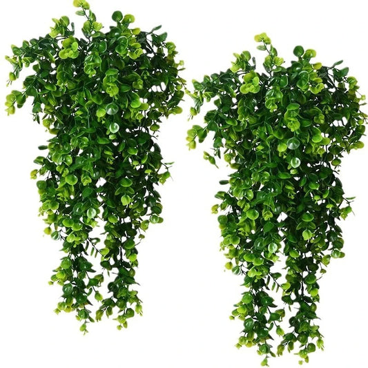 1Pcs Artificial 5Forks Rattan Eucalyptus Wall Hanging Simulation Greenery Fake Hanging Plants Vine Diy Home Outdoor Decor Pl…