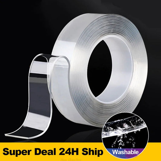 Nano Tape Super Strong Double-Sided Adhesive Tape Transparent Reusable Waterproof Tapes Heat Resistance Bathroom Home Decora…