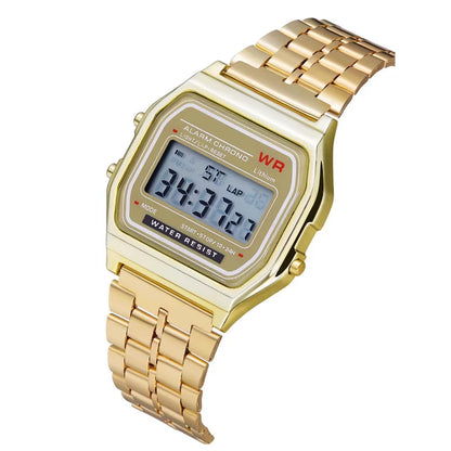 F91W Non-Waterproof Steel Band Watch For Women, Men, Business Clock, Multi-Functional LED Digital Sports Watch, Electronic C…