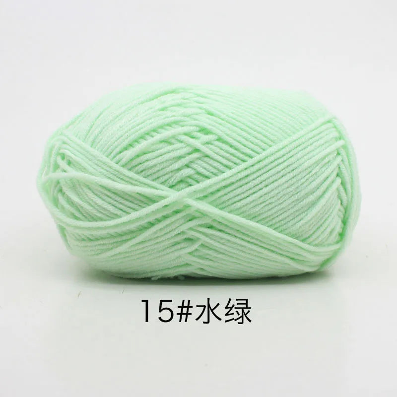40-50g/Set 4ply Milk Cotton(80%) Knitting Yarn Needlework Dyed Lanas For Crochet Craft Sweater Hat Dolls At Low Price - imag…