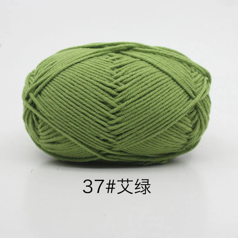 40-50g/Set 4ply Milk Cotton(80%) Knitting Yarn Needlework Dyed Lanas For Crochet Craft Sweater Hat Dolls At Low Price - imag…