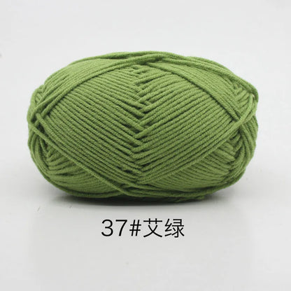40-50g/Set 4ply Milk Cotton(80%) Knitting Yarn Needlework Dyed Lanas For Crochet Craft Sweater Hat Dolls At Low Price - imag…