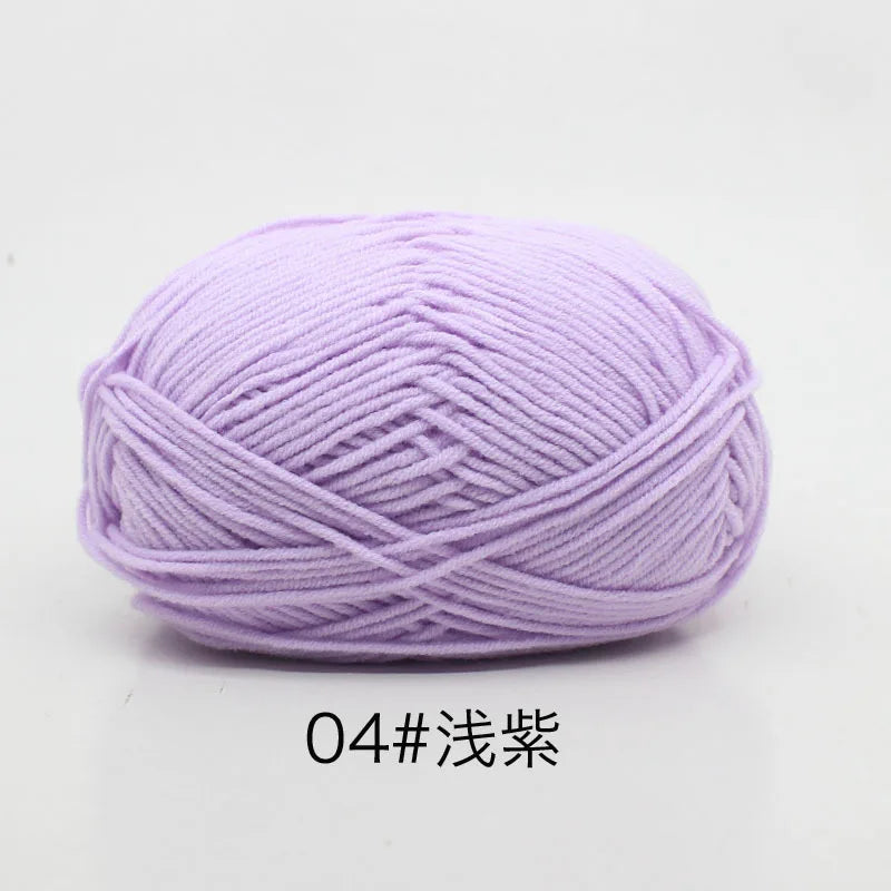 40-50g/Set 4ply Milk Cotton(80%) Knitting Yarn Needlework Dyed Lanas For Crochet Craft Sweater Hat Dolls At Low Price - imag…