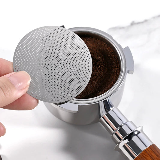 Espresso Puck Screen Coffee Filter Reusable Stainless Steel Holder 0.2mm For 51/54/58mm Coffee Portafilter Barista Accessori…