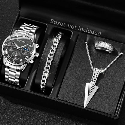 Fashion Men Stainless Steel Watch Luxury Calendar Quartz Wrist Watch Mens Business Watches for Man Clock Montre Homme - imag…