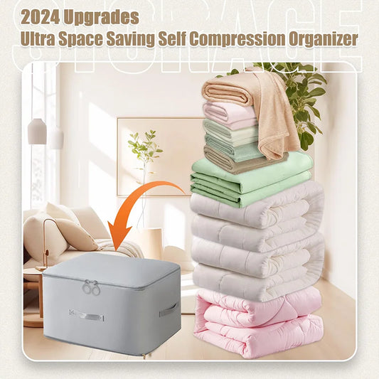 1 PC Ultra Space Saving Self Compression Organizer Upgrades Space Saver Vacuum Storage Bags for Comforter Clothing - image 2