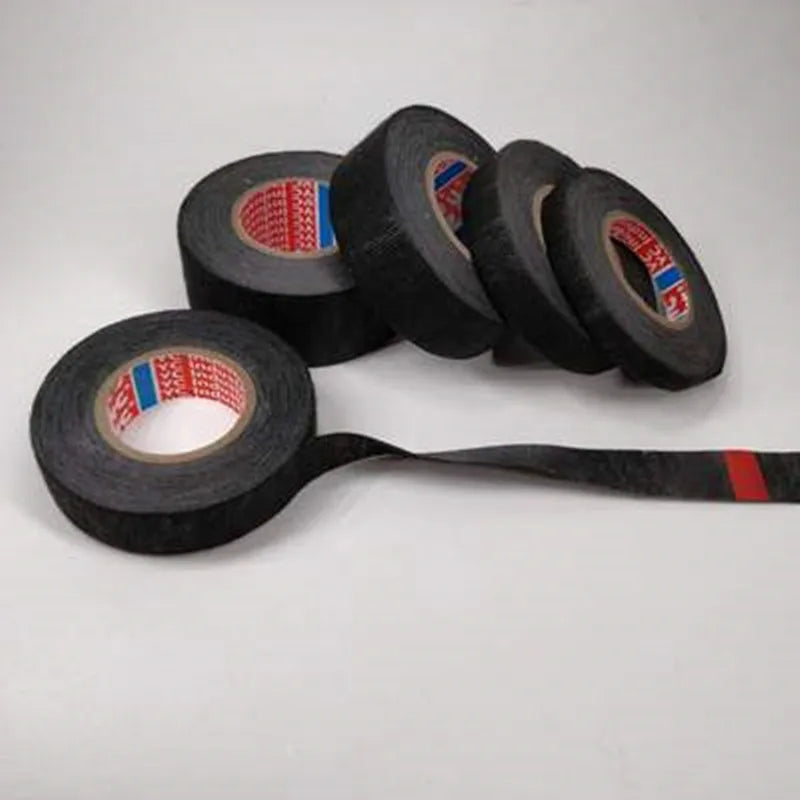15M 9/15/19/25/32MM Heat-resistant Adhesive Cloth Fabric Tape For Automotive Cable Tape Harness Wiring Loom Electrical Heat…