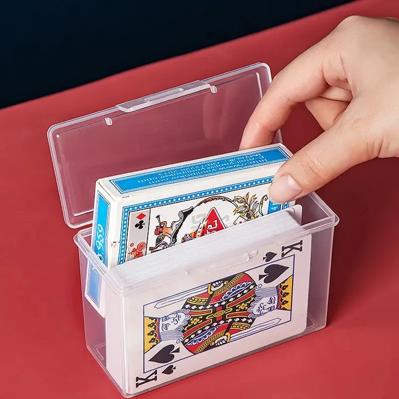1/3pcs Playing Card Box, Clear Deck Case, Two Poker Images Can Be Placed (NO Cards) Christmas, Halloween, Thanksgiving Gift…