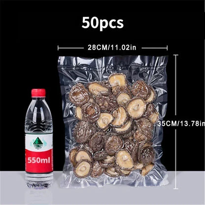 50pcs/Lot BPA-Free Food Vacuum Plastic Sealing Bags Food Preservation Sealed Bag Household Reusable Vacuum Sealer Bag - imag…