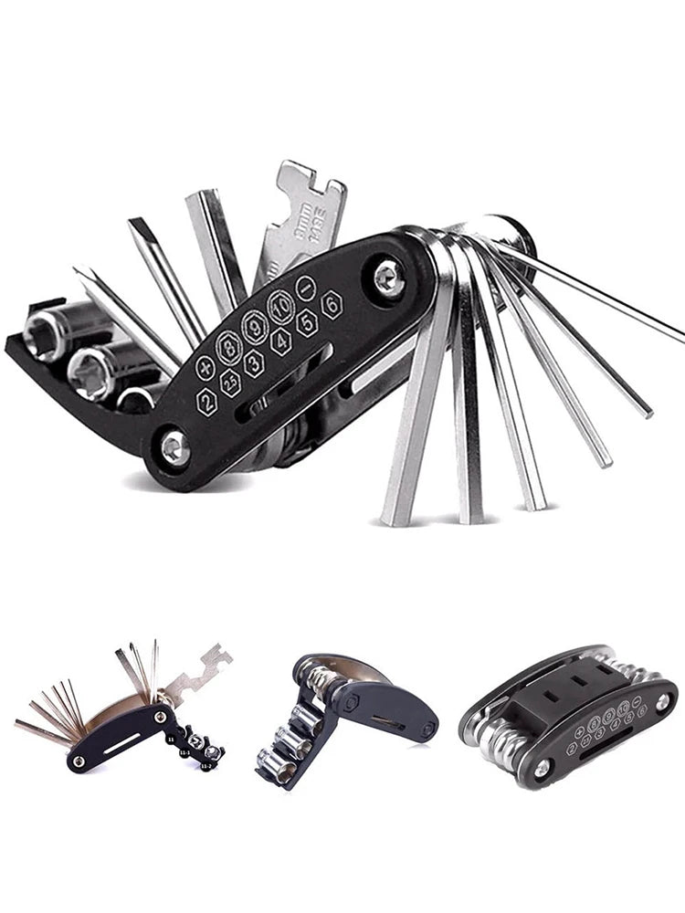 16 in 1 Portable Bicycle Repair Tools Kit Hex Wrench Nut Tire Screwdriver Motorcycle Bicycle Repair Tools - image 7