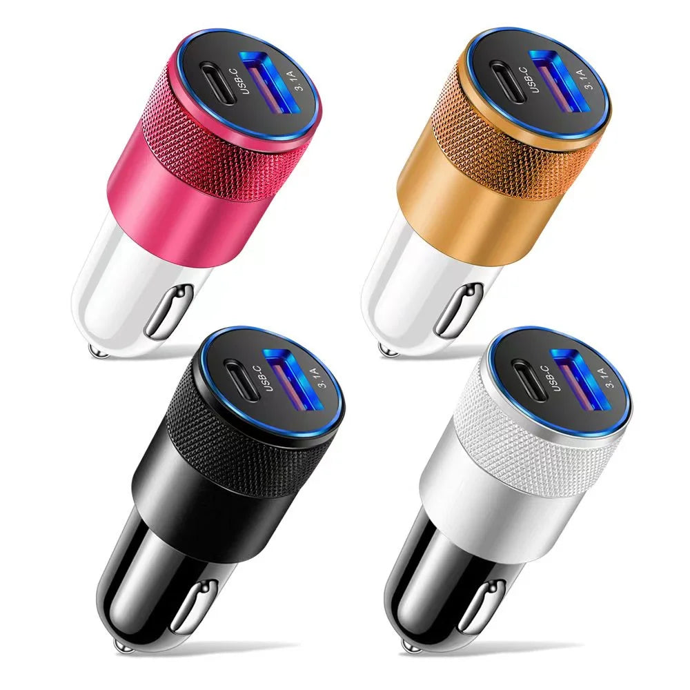 66W USB Car Charger Type C Fast Charging Phone Adapter For Xiaomi Huawei PD Phone Charger Car Adapter Socket Cigarette Light…