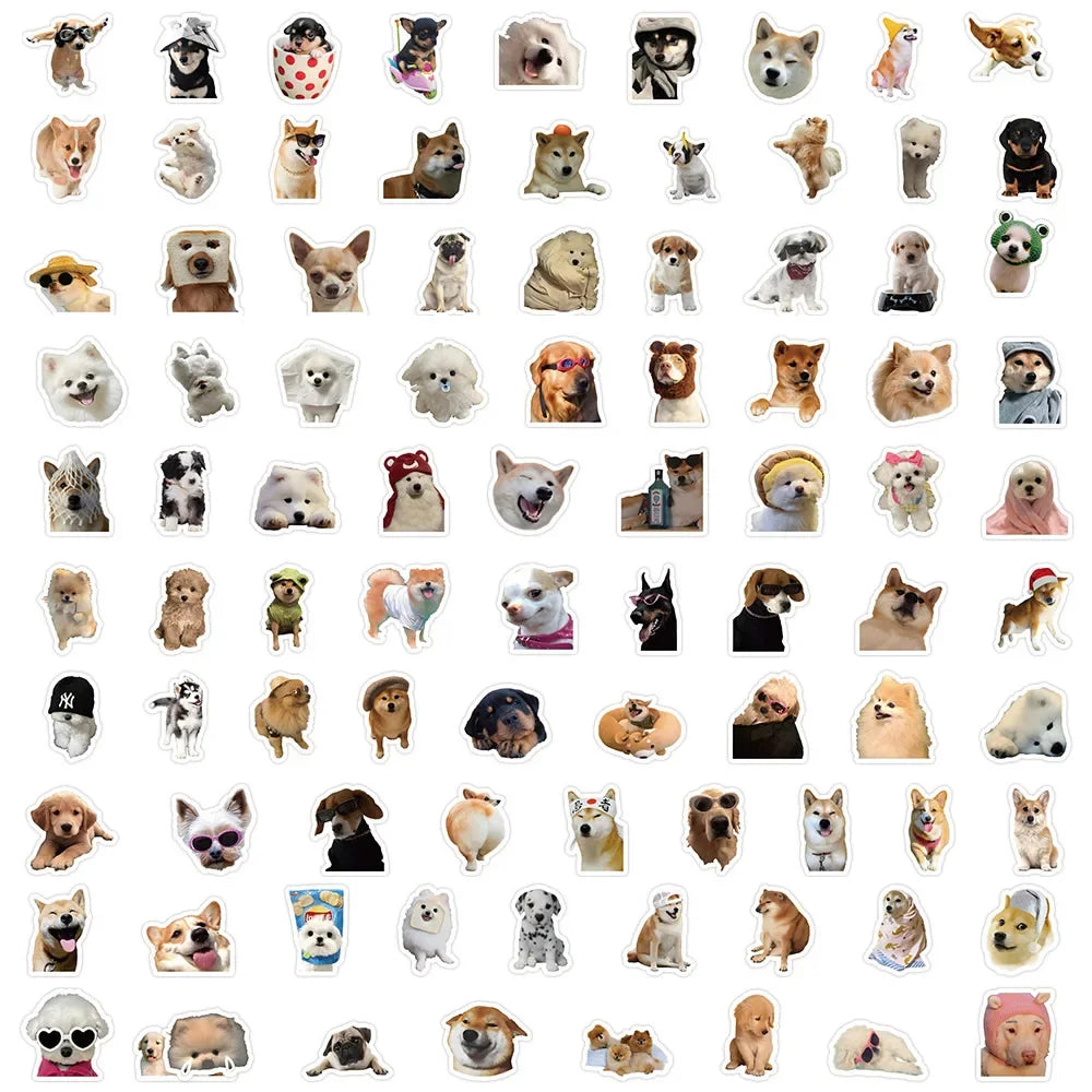 10/50/100pcs Funny Dog Stickers Cartoon Cute Decals Toy Stationery Guitar Phone Bicycle Laptop Luggage Car Graffiti Kids Sti…