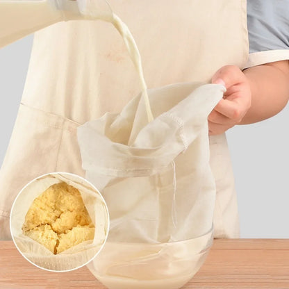 Reusable Cheese Cloth Filter Bags for Tea Yogurt Cold Brew Milk Tea Strainers Soap Herbs Spice Strainers Muslin Drawstring B…