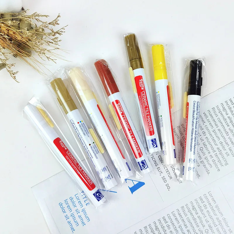 1/3 Pcs Waterproof White Marker Pen Wall Seam Repair Tiles Grout Markers Pens Floor Bathroom Decontamination Paint Brush Too…