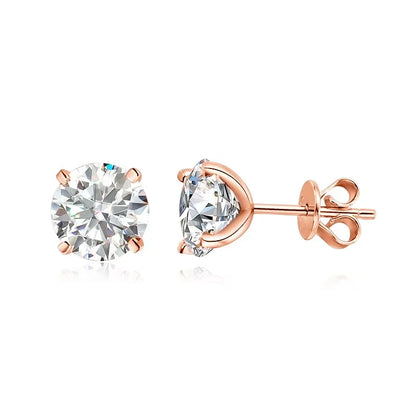 Smyoue 0.2-3CT Rose Gold Color Moissanite Stud Earrings for Women Sparkling Classic Wedding Lab Diamond Earring Pure 925 Sil…
