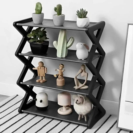 Hot 4-Tier X-Type Shoe Storage Rack, Dorm Rooms Multifunctional X-shaped Dust-proof Storage Rack for Entryways Hallways Bedr…