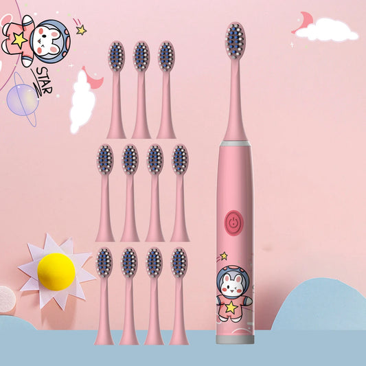 Children's Electric Toothbrush Color Cartoon Space Series Children's Soft Hair Cleaning Brush (Battery Not Included) - image…