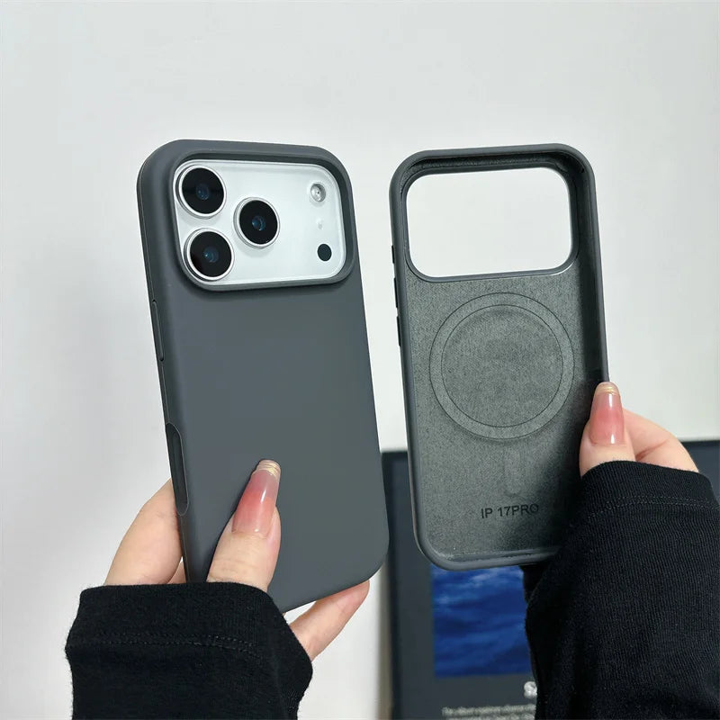 Magnetic Liquid Silicone Case for iPhone 17/17 Air/17 Pro/17 Pro Max For Magsafe Big Camera Hole Cover Shockproof Protective…