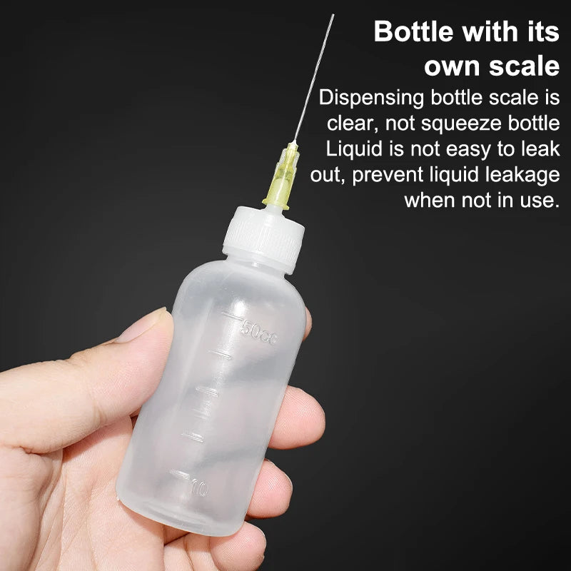 50ML Plastic Liquid Alcohol Bottle For Dispenser Rosin Solder Flux Paste For Phone PCB Cleaning Welding Repair Tools - image…