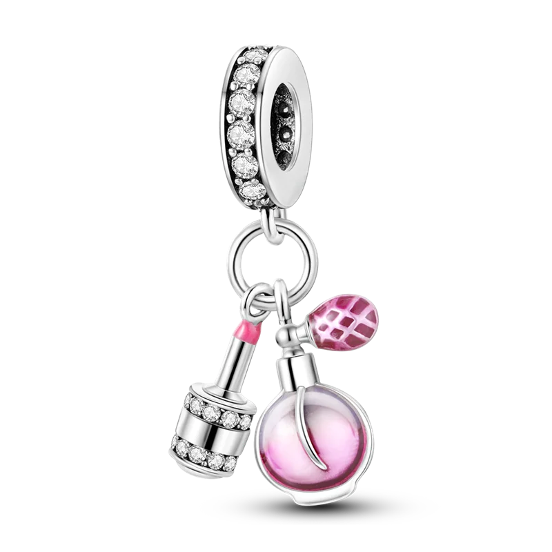 2026 Hot Sale Charms Bead 925 Sterling Silver Pink Butterfly Luminous Firefly Dangle Fit Bangle Bracelet Necklace DIY Jewelr…