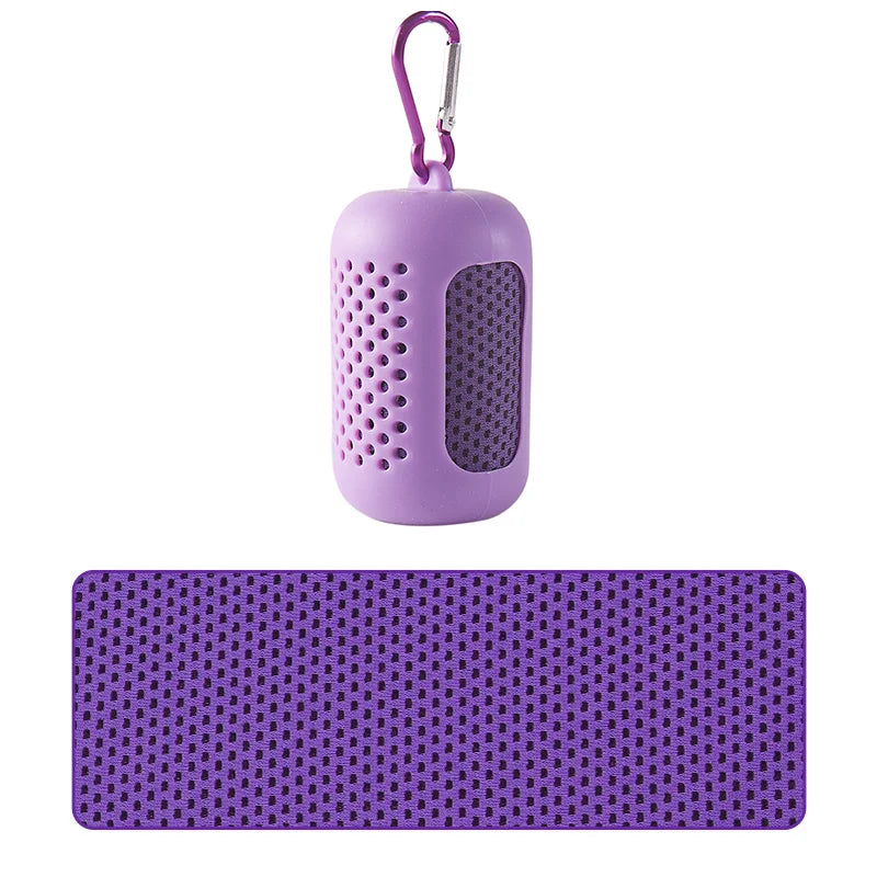 Portable Circular Silicone Wrapped Cold Towel Cooling Towel Quick Drying Polyester Fiber Towels Beach Accessories Sport Fitn…