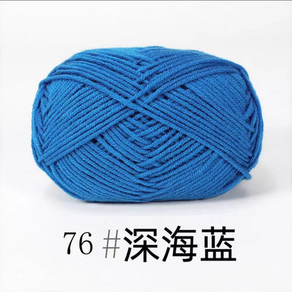 40-50g/Set 4ply Milk Cotton(80%) Knitting Yarn Needlework Dyed Lanas For Crochet Craft Sweater Hat Dolls At Low Price - imag…
