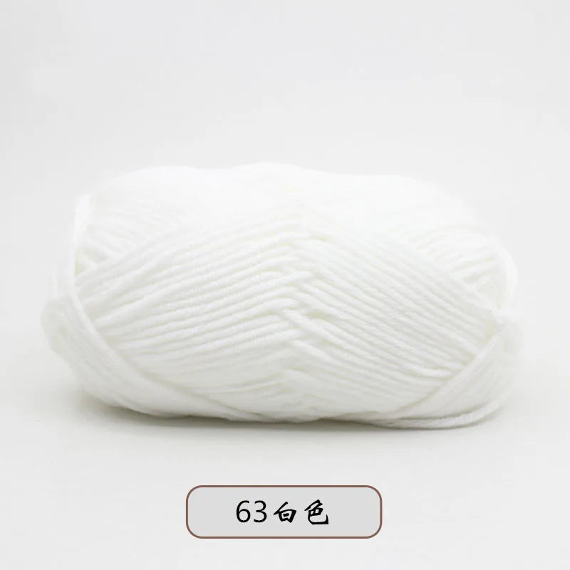40-50g/Set 4ply Milk Cotton(80%) Knitting Yarn Needlework Dyed Lanas For Crochet Craft Sweater Hat Dolls At Low Price - imag…