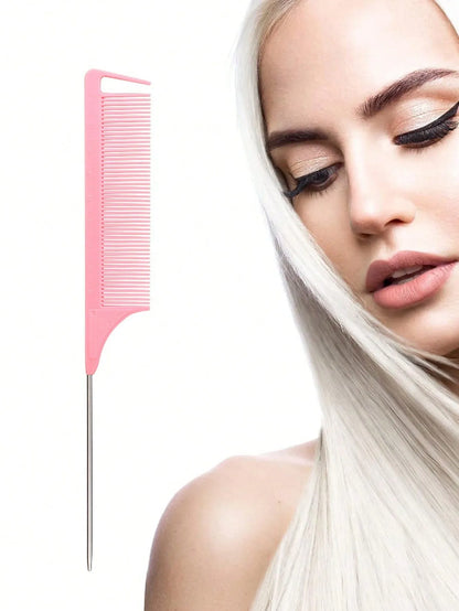 stainless steel pointed tail hair, hair comb hair brush salon hair styling tool hair comb, Special for real hair wigs - imag…