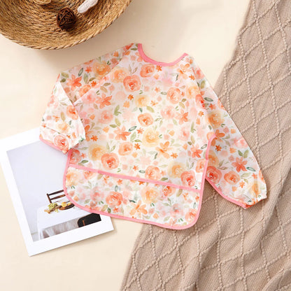 Elinfant 1PC Long Sleeve Bibs, Waterproof Feeding Bibs,Washable Burp Cloth,Coveralls Bibs,Easy To Clean,Wash-Free Eating Bib…