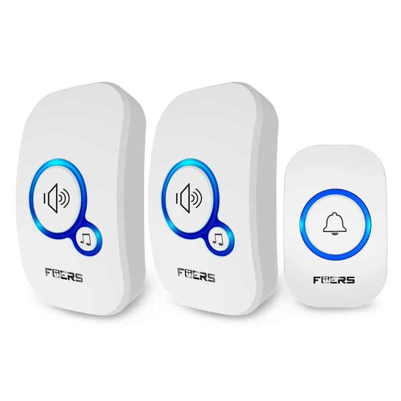 Fuers Wireless Doorbell Waterproof Welcome Chime Home Door Bell Intelligent 32 Songs Smart Alarm With Battery For Store Hote…