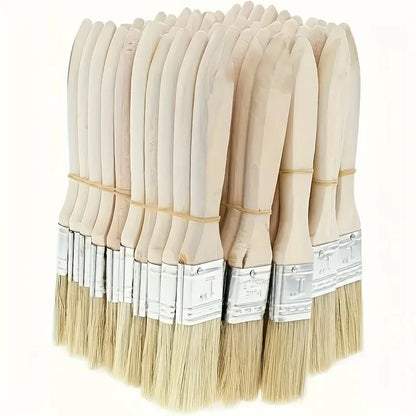 10 pig mane brushes, suitable for art, handicrafts, plastering, painting, glue application, wooden handles - image 2