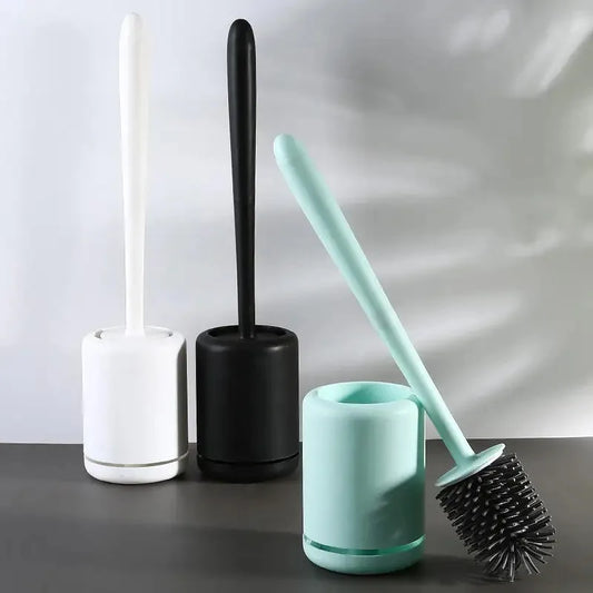 Bathroom Toilet Brush Cleaning Brush Set - Non Perforated Household, Long Handle, with Base Bathroom Accessories