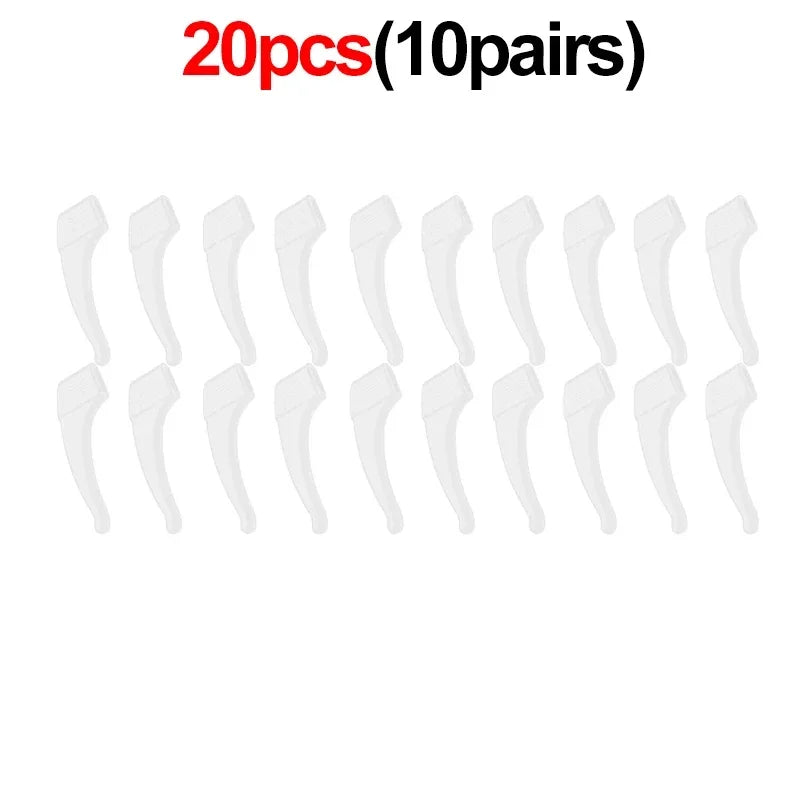 2/40pcs Silicone Ear Hook Anti-slip Glasses Leg Ear Sleeve Bracket Fastener Sunglasses Accessories Grip Anti-fall Eyewear Ho…