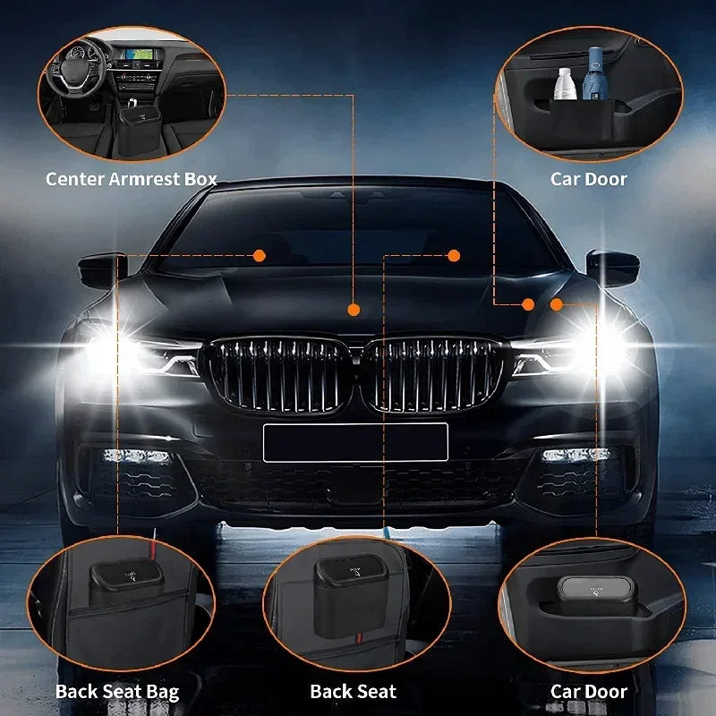 Car Trash Can (with Lid) Contains 60 (300) Garbage Bags, Small Car Trash Can, Leak-proof Mini Car Accessories - image 4