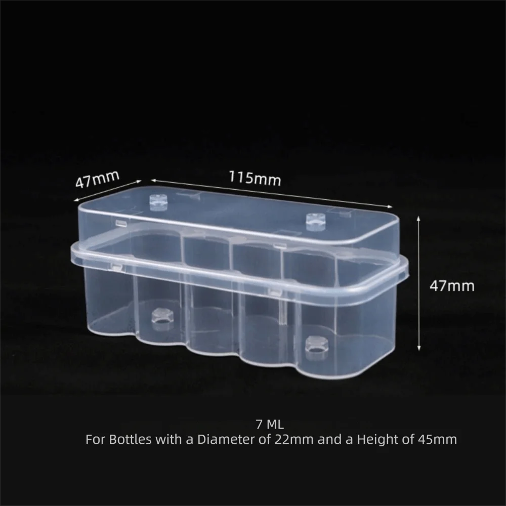 New 3/5/7/10mL 2/10/24-Slot Vial Storage Case Stackable Plastic Microtube Storage Box Clear Freezer Tube Box Diabetic Suppli…