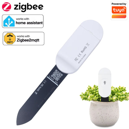 Tuya Zigbee Temperature Humidity Moisture Detector Smart Soil Tester Moisture Sensor Phone App RealTime Monitor for Home Gar…